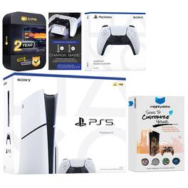 Playstation 5 Slim Disc with Extra Controller, Charging Dock and MightySkins Decal Voucher + 2 Year CPS - PlayStation 5