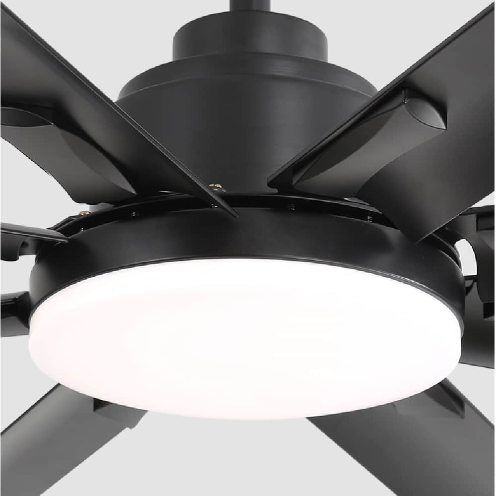 Sofucor - Large 84'' Ceiling Fan with Lights Modern Industrial Ceiling Fan 8 Blades for Living Room Farmhouse Quiet Reversible DC - Black