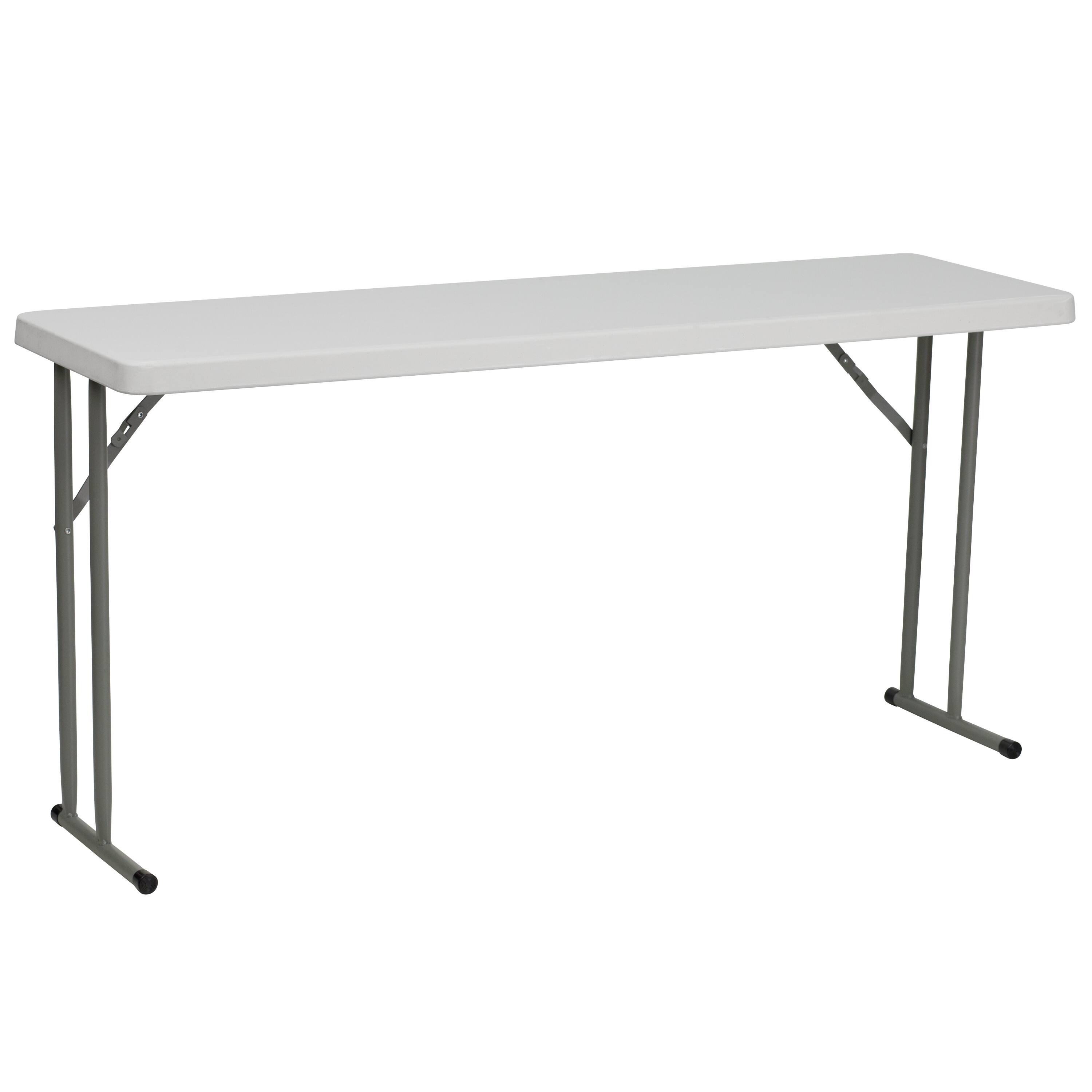 Front. Alamont Home - Kathryn 5-Foot Rectangle Granite White Plastic Folding Training / Seminar Table - Granite White.