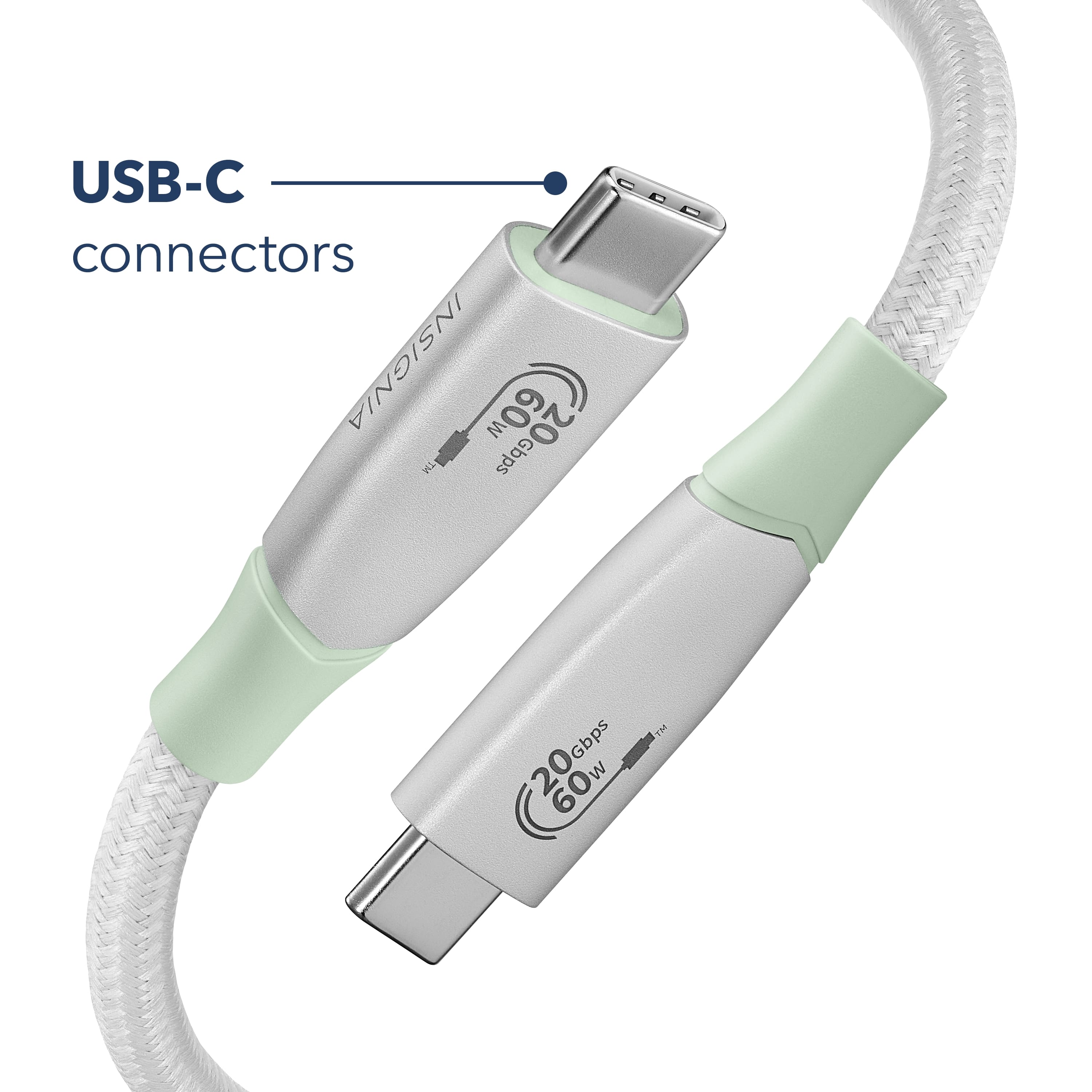 USB-C COD connectors INSIGNIA 60W 20Gbps 20Gbps 20W 60W TM