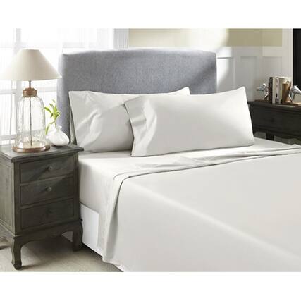 Front. Perthshire Platinum Concepts - Perthshire Platinum Concepts 800 Thread Count Solid Sateen Sheet - 4 Piece Set - King, Ivory - Ivory.