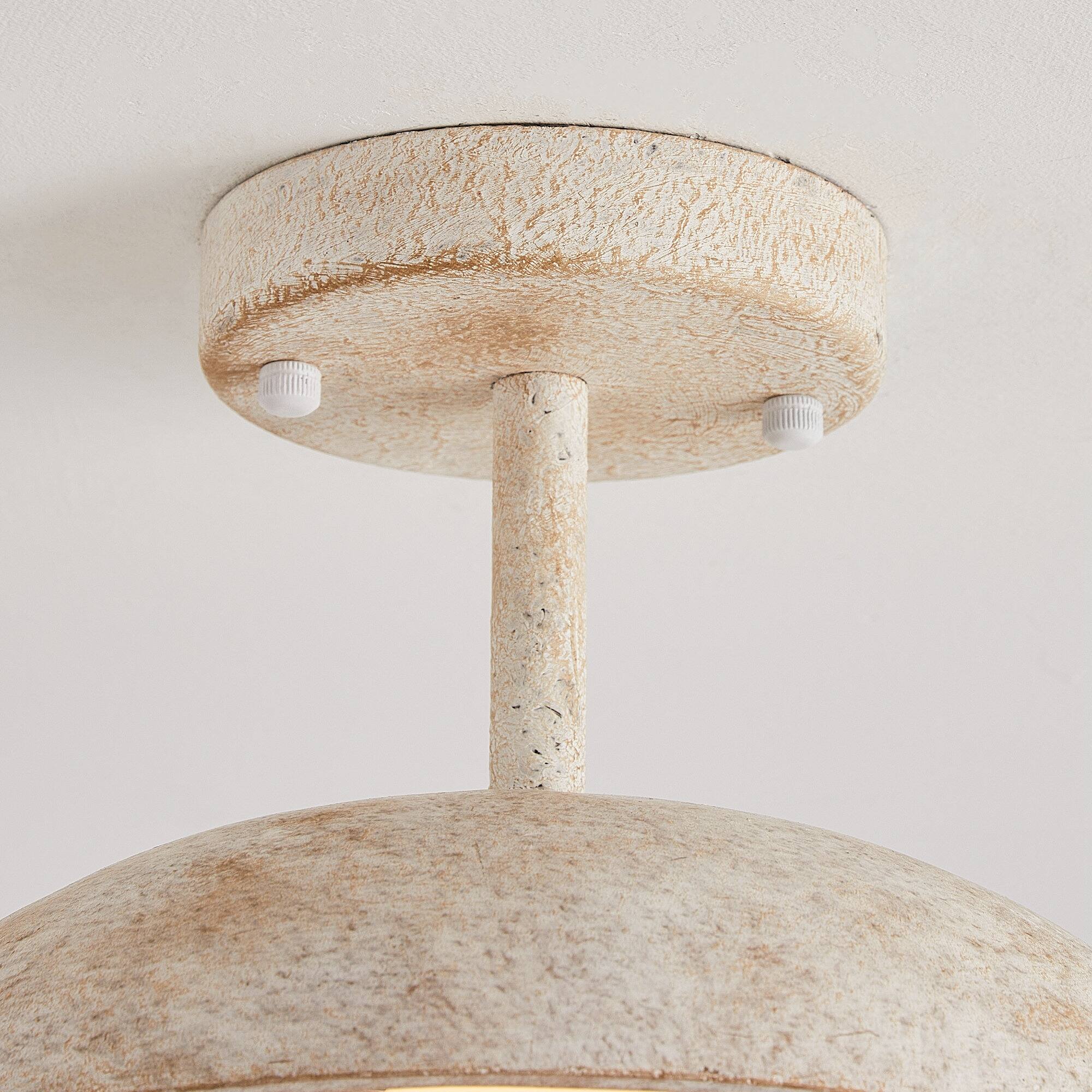 Alt View 4. Parrot Uncle - 10.6 in. 1-Light Antique White Bowl Semi-Flush Mount Ceiling Light - Antique White.