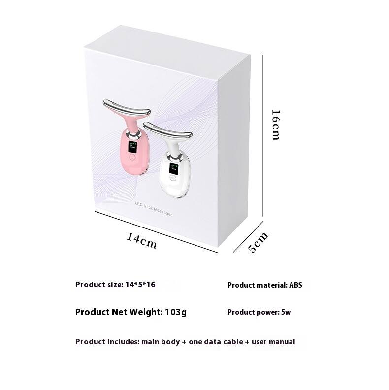 16cm LED Neck Massager  
14cm 5cm  
Product size: 14*5*16  
Product material: ABS  
Product Net Weight: 103g  
Product power: 5w  
Product includes: main body + one data cable + user manual