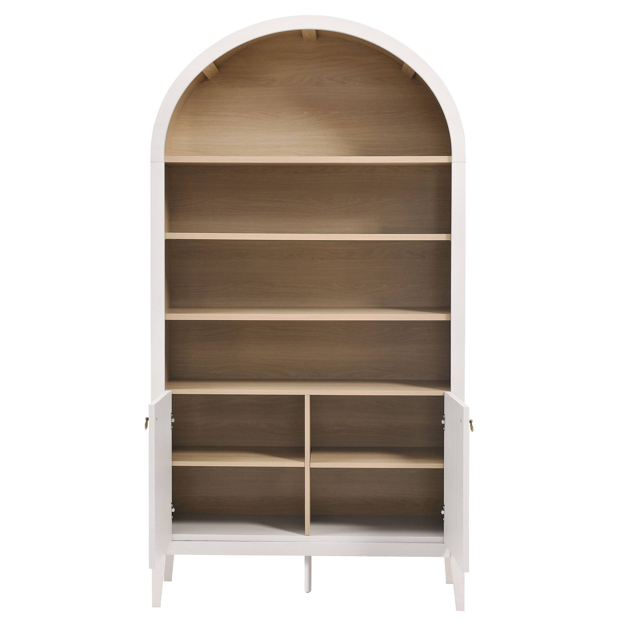 Alt View 5. Modway - Nolan 74" Tall Wide Arched Storage Display Cabinet Bookshelf by Modway - Ivory Oak.