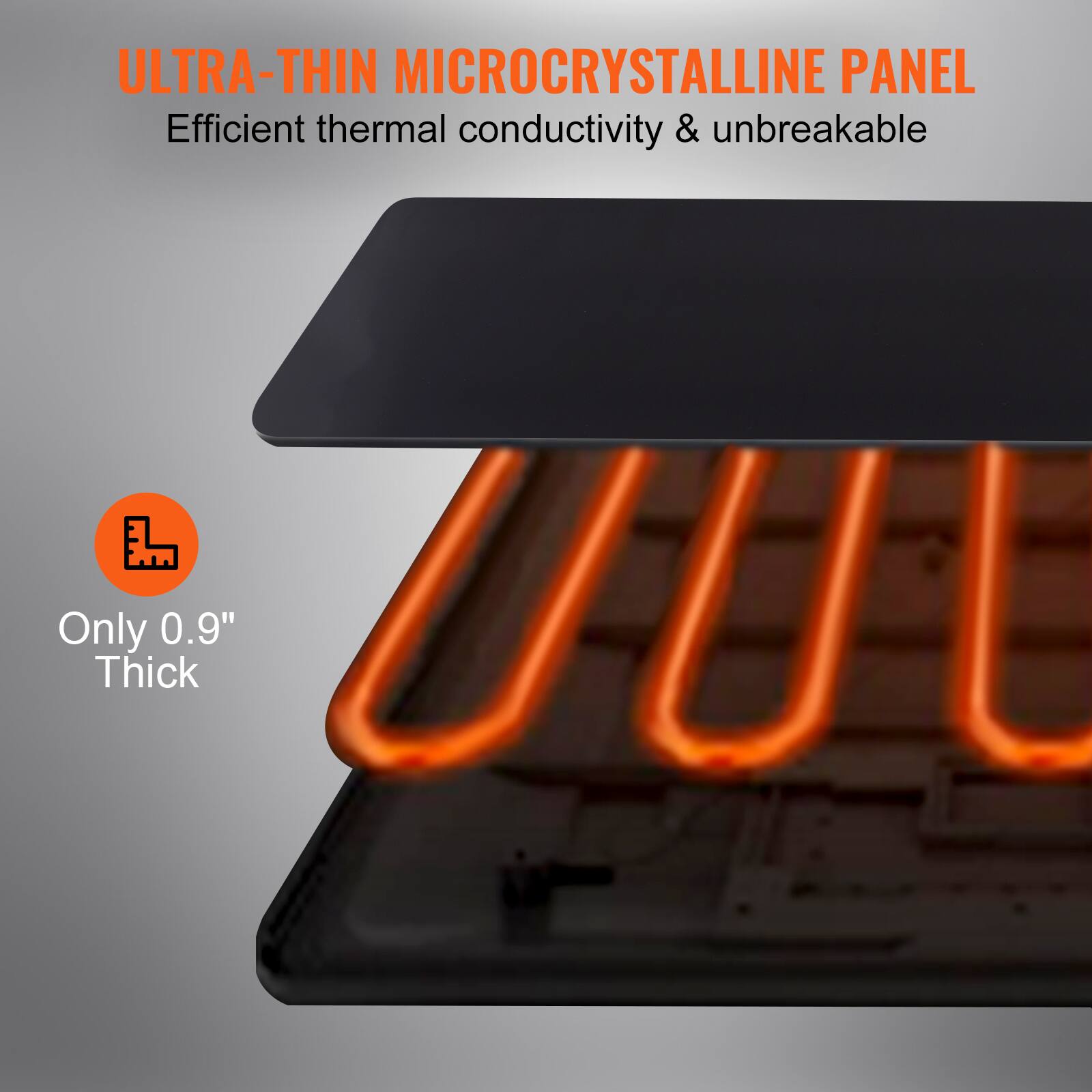 ULTRA-THIN MICROCRYSTALLINE PANEL  
Efficient thermal conductivity & unbreakable  
Only 0.9" Thick