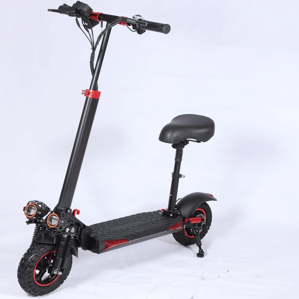 Loheer - Adult Folding Electric Scooter 1200W Heavy Duty Fast E-Scooter with 11 Inch Solid Tires and LCD Display - Black