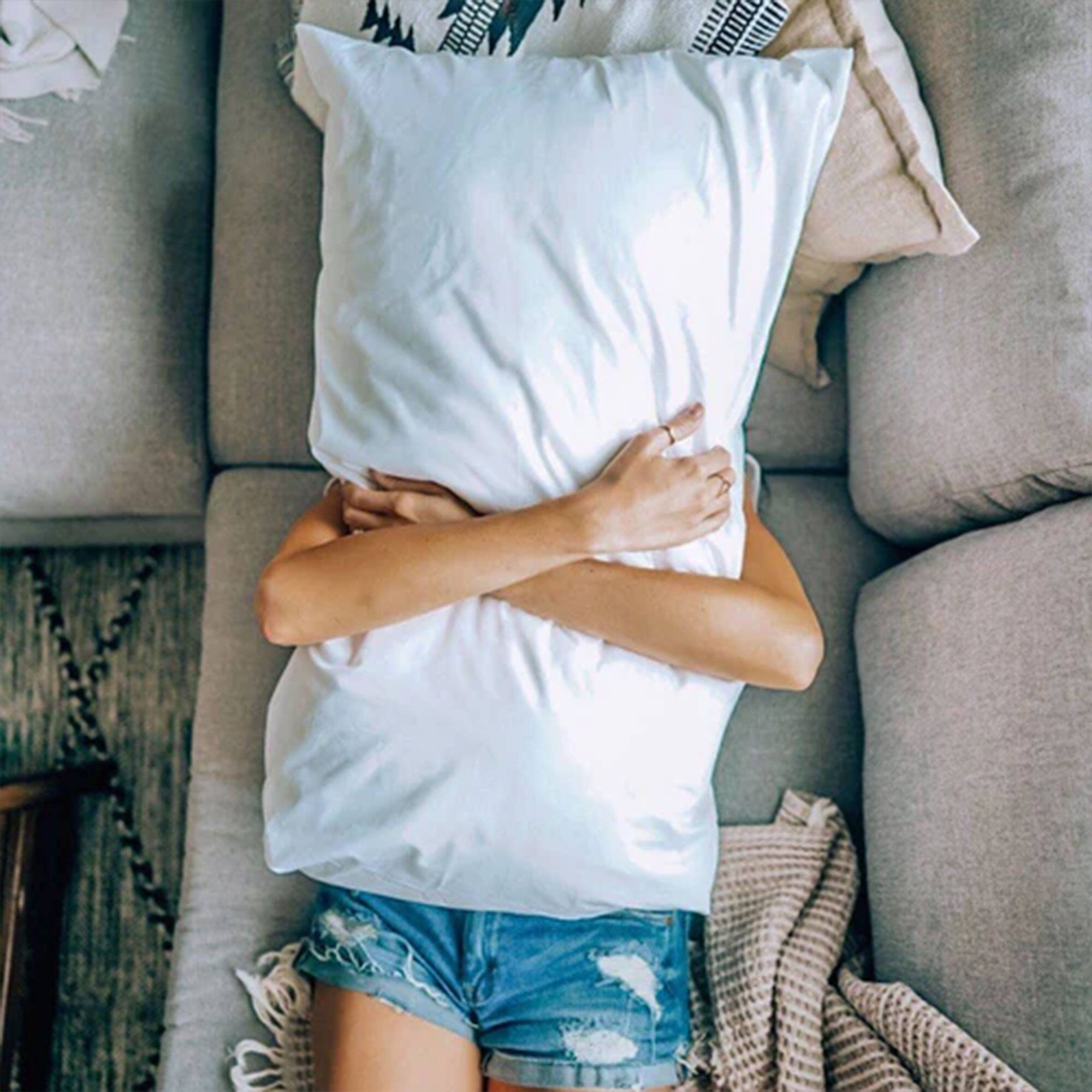 Alt View 4. Sleepgram - Sleepgram Bed Support Sleeping Pillow with Cover, Queen Size, White (2 Pack) - White.