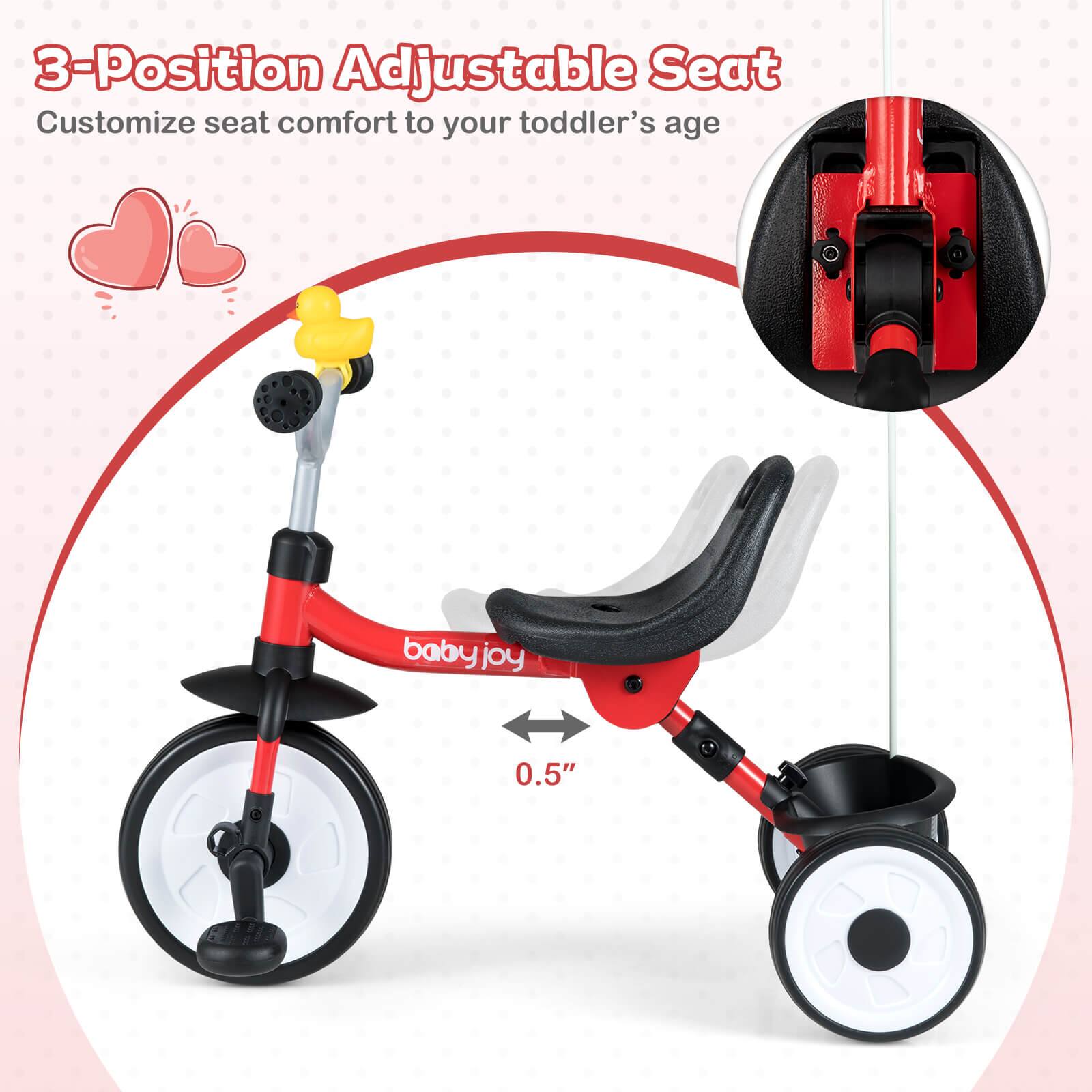 3-Position Adjustable Seat  
Customize seat comfort to your toddler's age  

baby joy  

0.5"