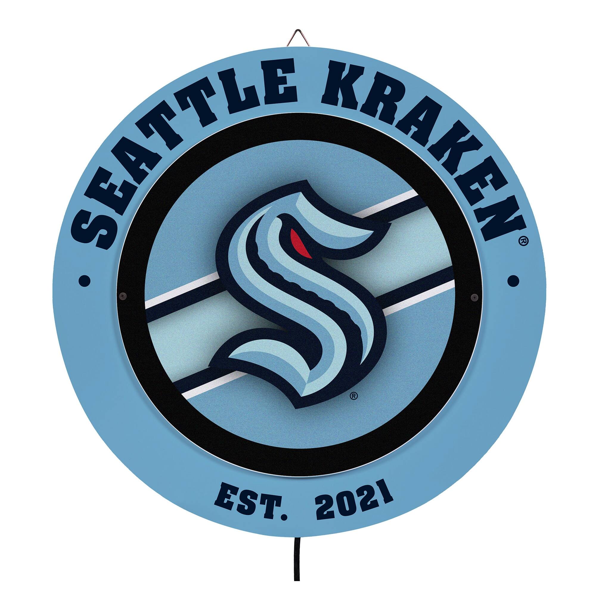Seattle Kraken 15" LED Round Metal Lit Wall Sign
