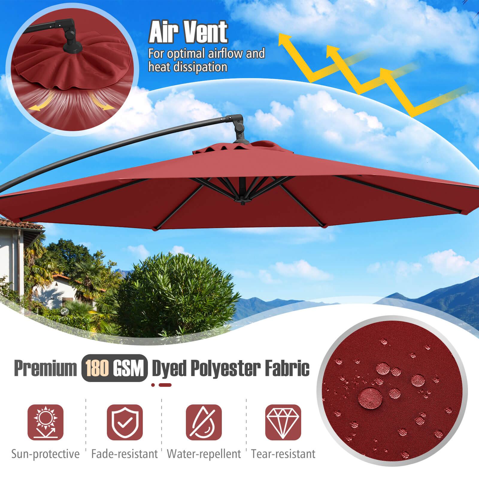 Air Vent: For optimal airflow and heat dissipation. Premium 180 GSM Dyed Polyester Fabric. Sun-protective, Fade-resistant, Water-repellent, Tear-resistant.
