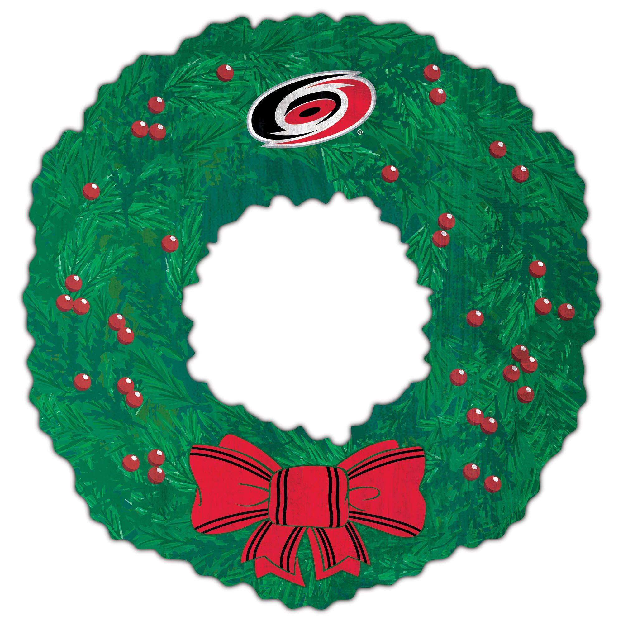 Front. Fan Creations - Carolina Hurricanes 16'' Team Wreath Sign - Green.