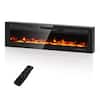 Front. Fehokinch - 60" Electric Fireplace Insert - Recessed or Wall Mounted - 15 Multi-Color Flame Options, 1500W/750W Heater, 12H Timer.