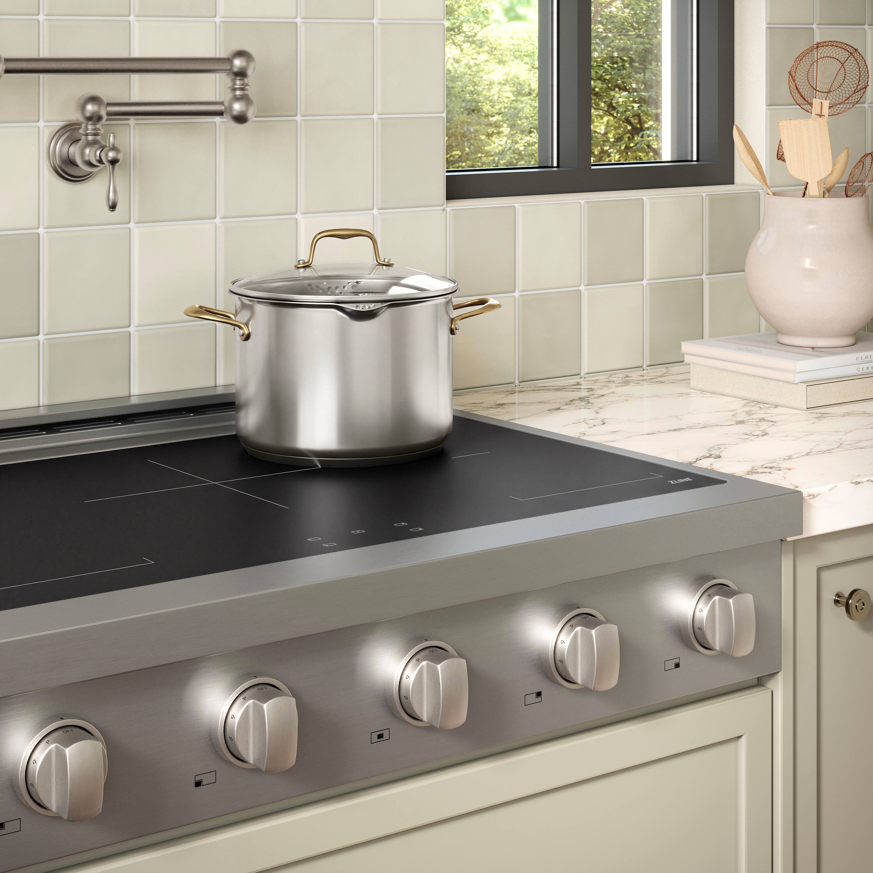 Alt View 6. ZLINE - 36 in. Paramount Built-in Electric Induction Rangetop with 5 Element Cooktop in Stainless Steel - Stainless Steel.