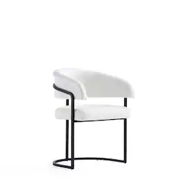 Manhattan Comfort - Augusta Modern Metal Vegan Leather Dining Chair - White