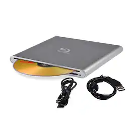 Topteng - 6X USB 3.0 External Blu-ray Burner - Slot-in BD/DVD/CD RW Writer, Plug & Play, 3D Playback for Laptop & Mac - Silver