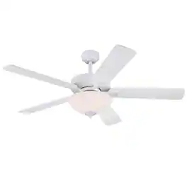 Westinghouse - Albert 52 in. White LED Indoor Ceiling Fan - Beige and White