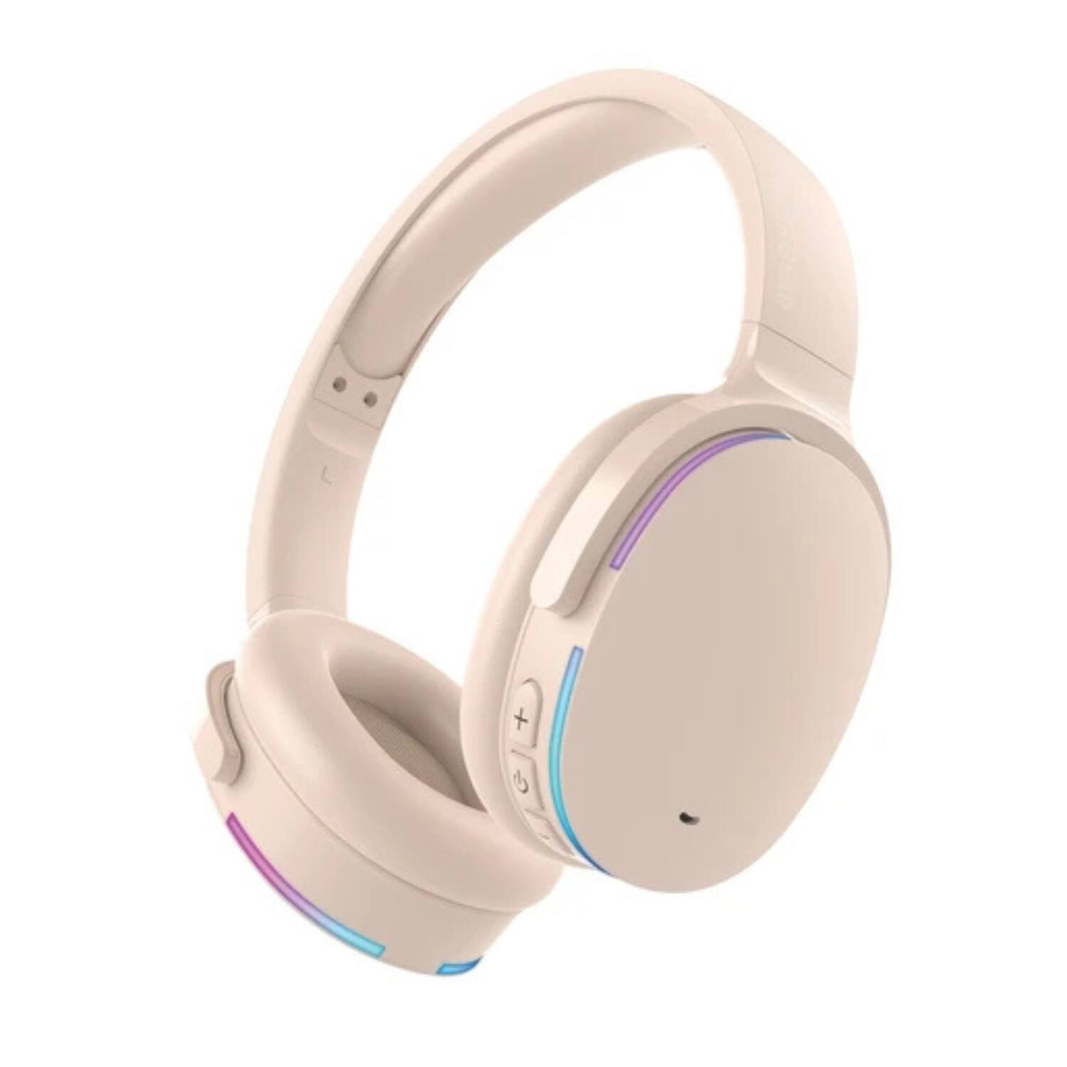 Angle. Stock Preferred - Audio Essentials Bluetooth Headphones & Speaker Duo - Beige.