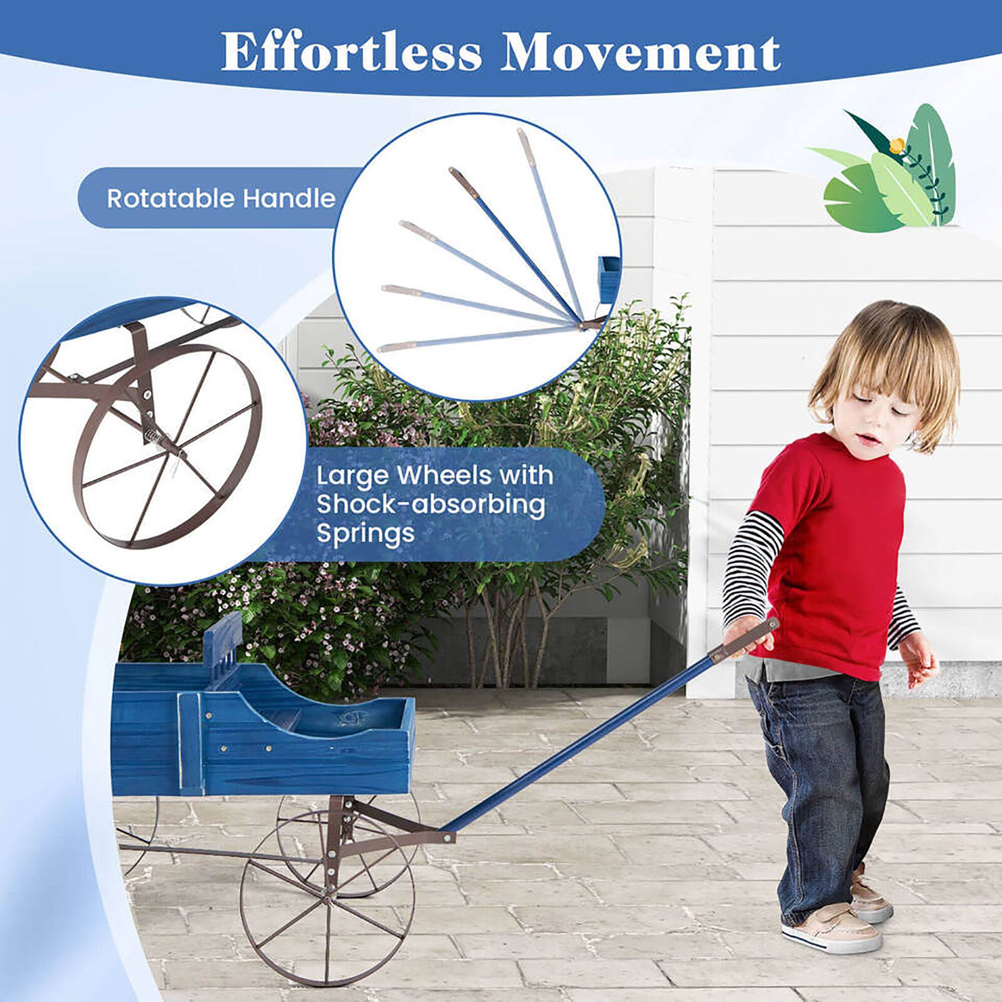 Effortless Movement

- Rotatable Handle
- Large Wheels with Shock-absorbing Springs