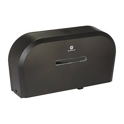 Alt View 3. Georgia-Pacific - Georgia-Pacific Jumbo Jr. Dual-Roll Toilet Paper Dispenser, Black (59210) - Black.