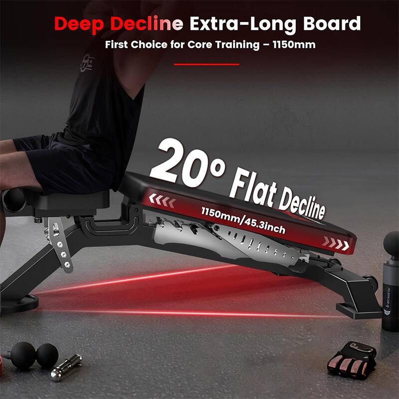 Deep Decline Extra-Long Board  
First Choice for Core Training - 1150mm  

20° Flat Decline  
1150mm/45.3inch