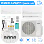 20SEER2 28000BTU (9K+9K+9K)
CE TL US LISTED
Cooling
Heating
Noiseless
WIFI Function