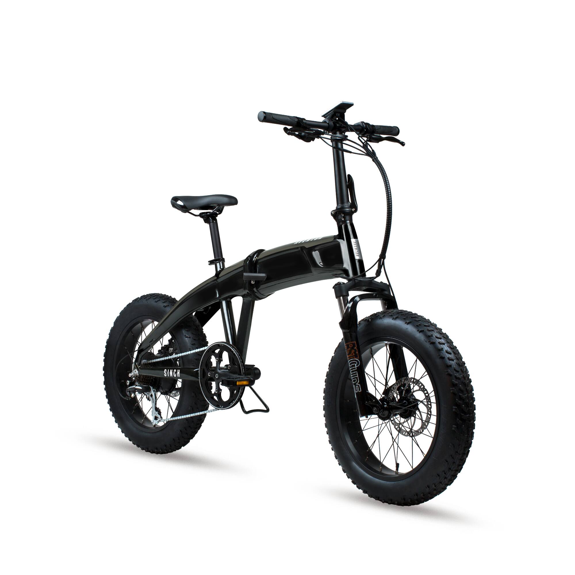 Front. Aventon - Sinch Foldable Ebike w/ 40 mile Max Operating Range and 20 MPH Max Speed - Slick Black.