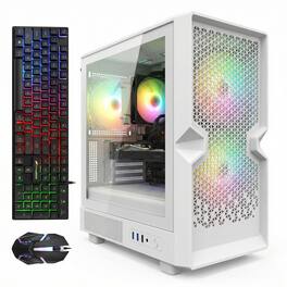 STGAubron - Gaming PC Computer Desktop, Radeon RX 470 8G Graphics, Intel Core i7 up to 3.9GHz, 16GB RAM, 512GB SSD, WIN11H - White