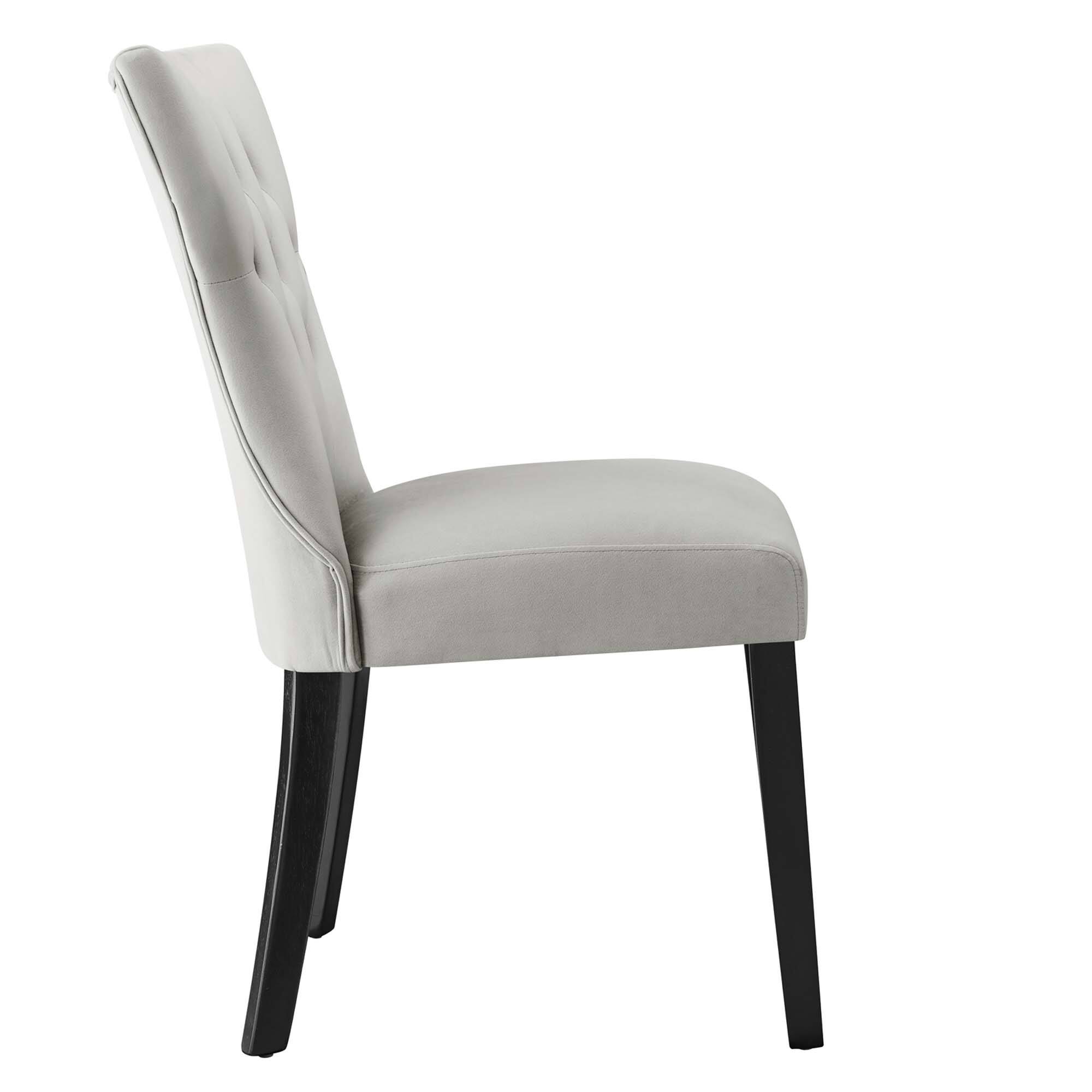 Alt View 2. Modway - Silhouette Performance Velvet Dining Chairs Set of 2 by Modway - Light Gray.