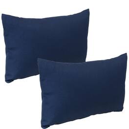 Sunnydaze - Lumbar Throw Pillow Cover - 20 in - Set of 2 - Navy
