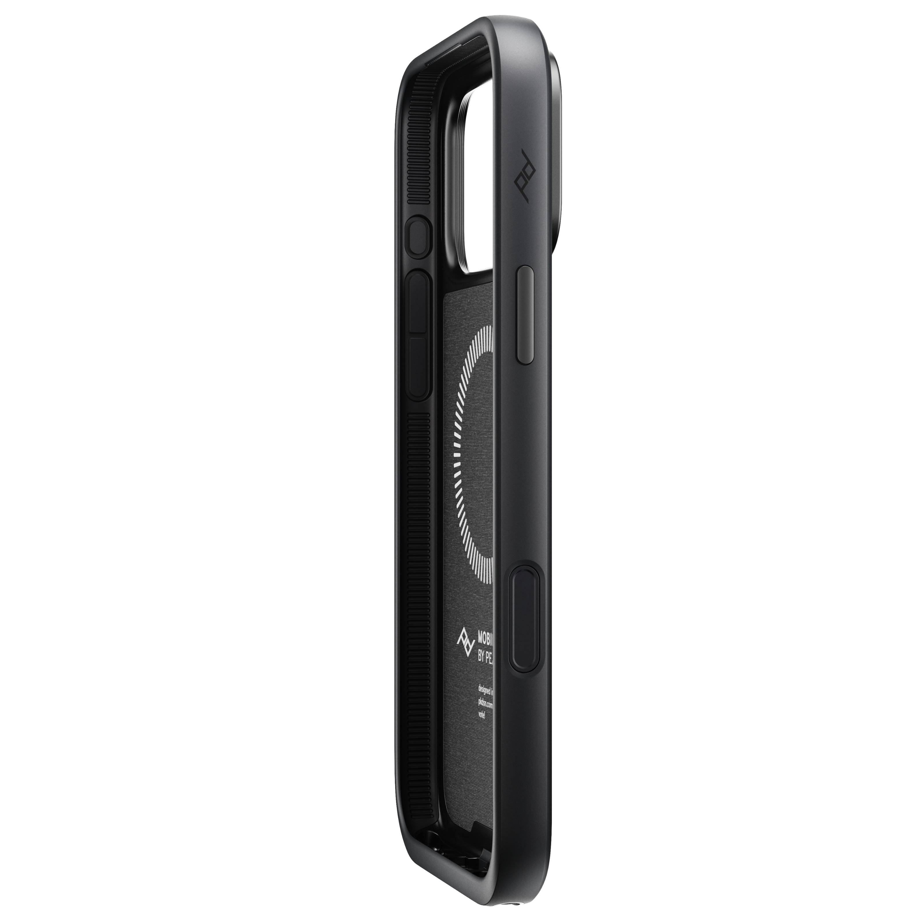 Left. Peak Design - Mobile Everyday Fabric Case Apple iPhone 17 Pro Max Charcoal - Charcoal.