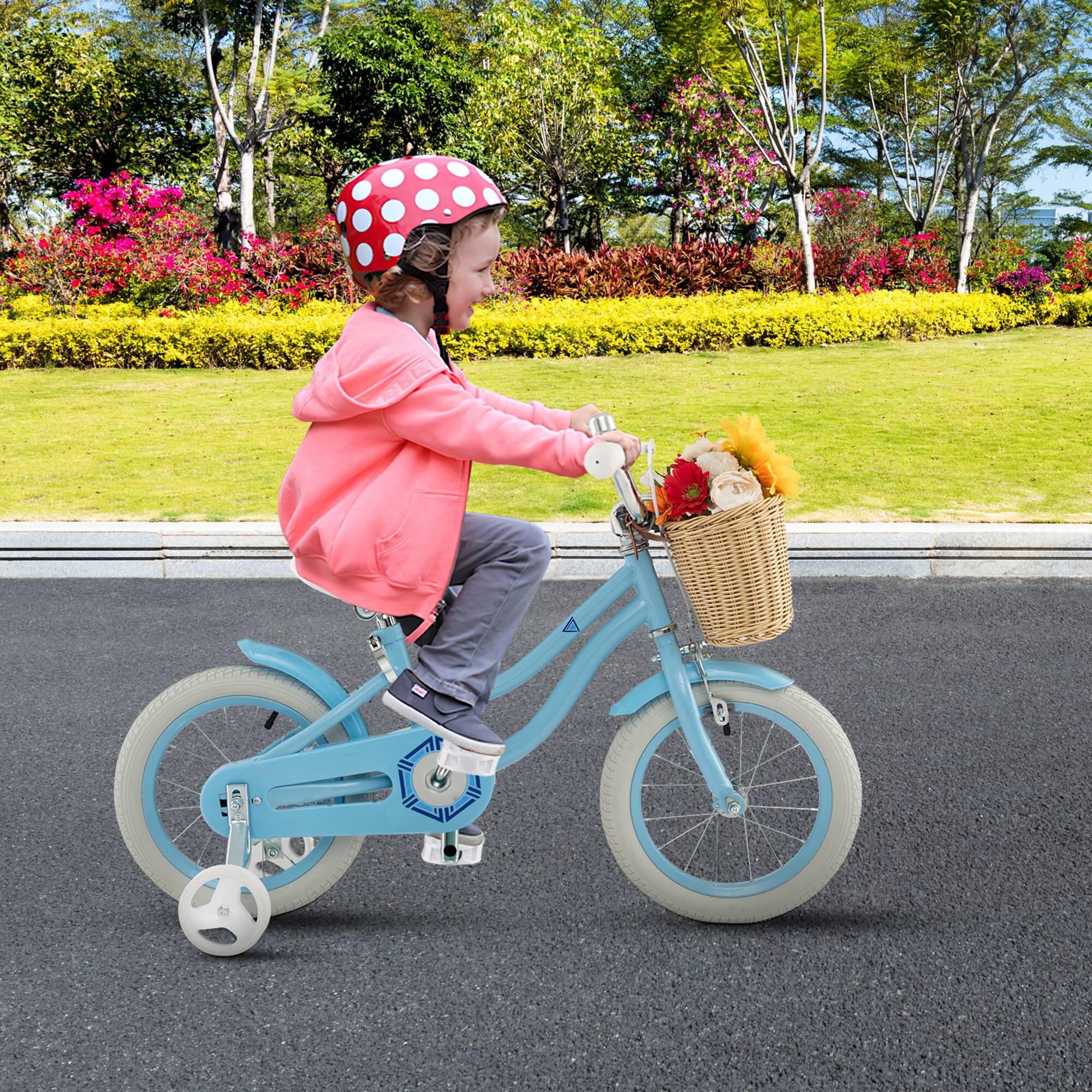 Alt View 3. Gymax - Gymax 14'' Retro Style Kids Bike Bicycle w/ Height Adjustable Handlebar & Seat Blue - Blue.