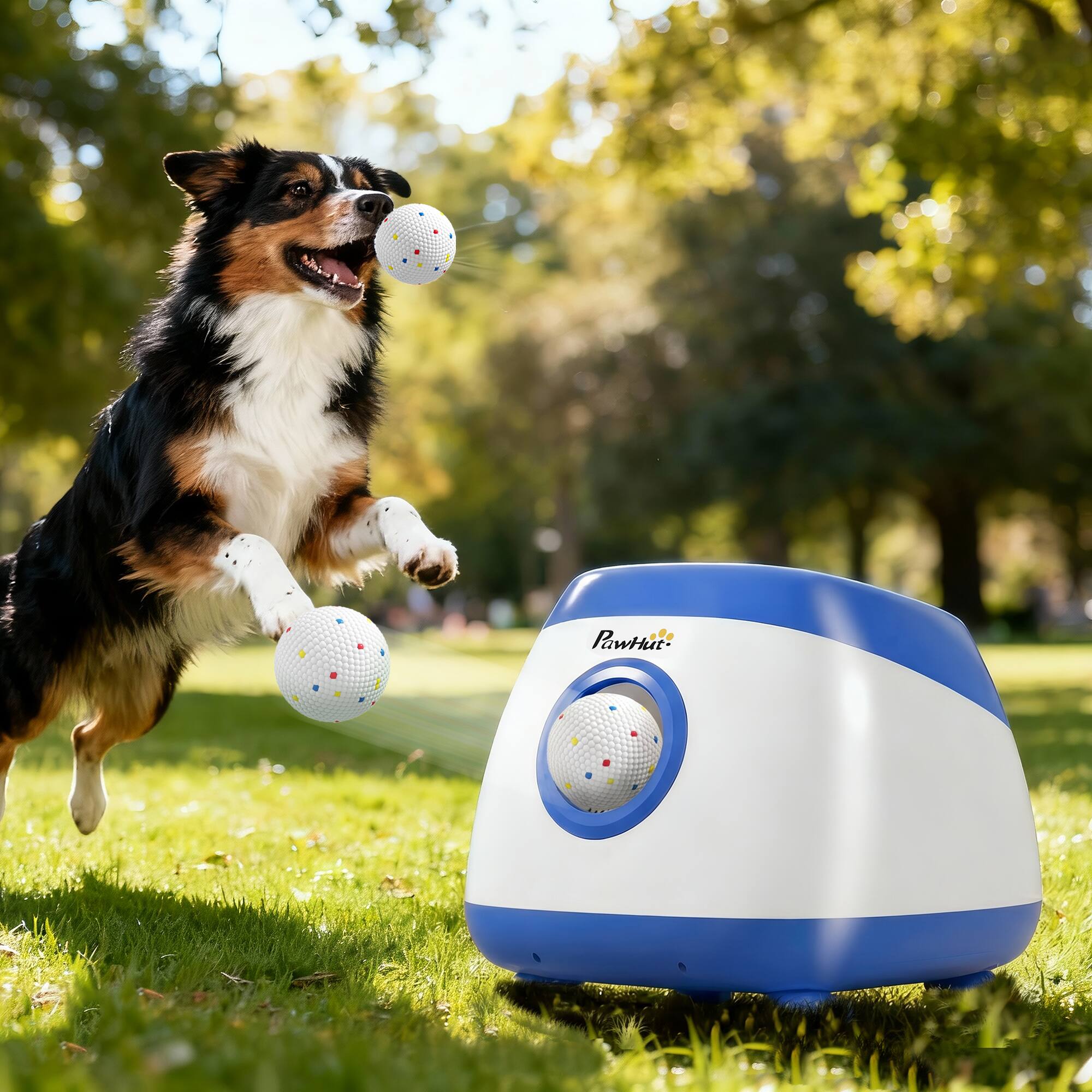 Alt View 1. Pawhut - Dog Ball Launcher with 26-80 FT Distance - Blue.