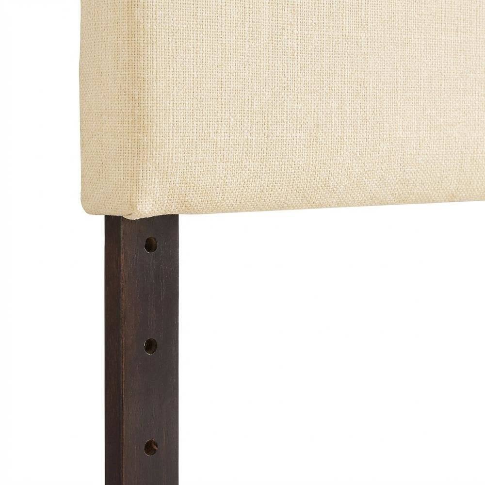 Alt View 1. FurniFact - Upholstered Fabric King Headboard with Padded Design and Durable Frame - Beige.
