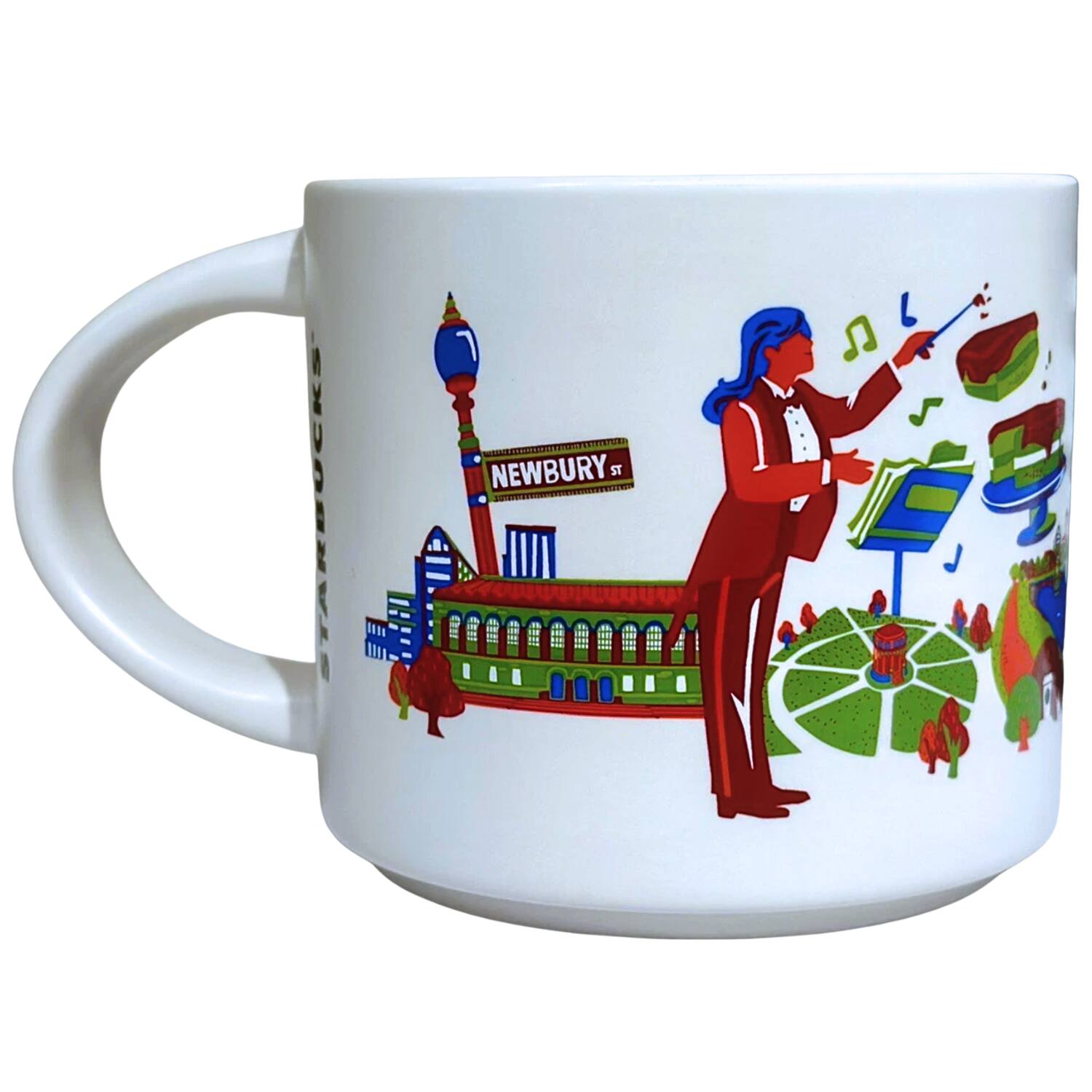 Left. Starbucks - Starbucks Discovery Series Boston Ceramic Mug, 14 Oz - Blue.