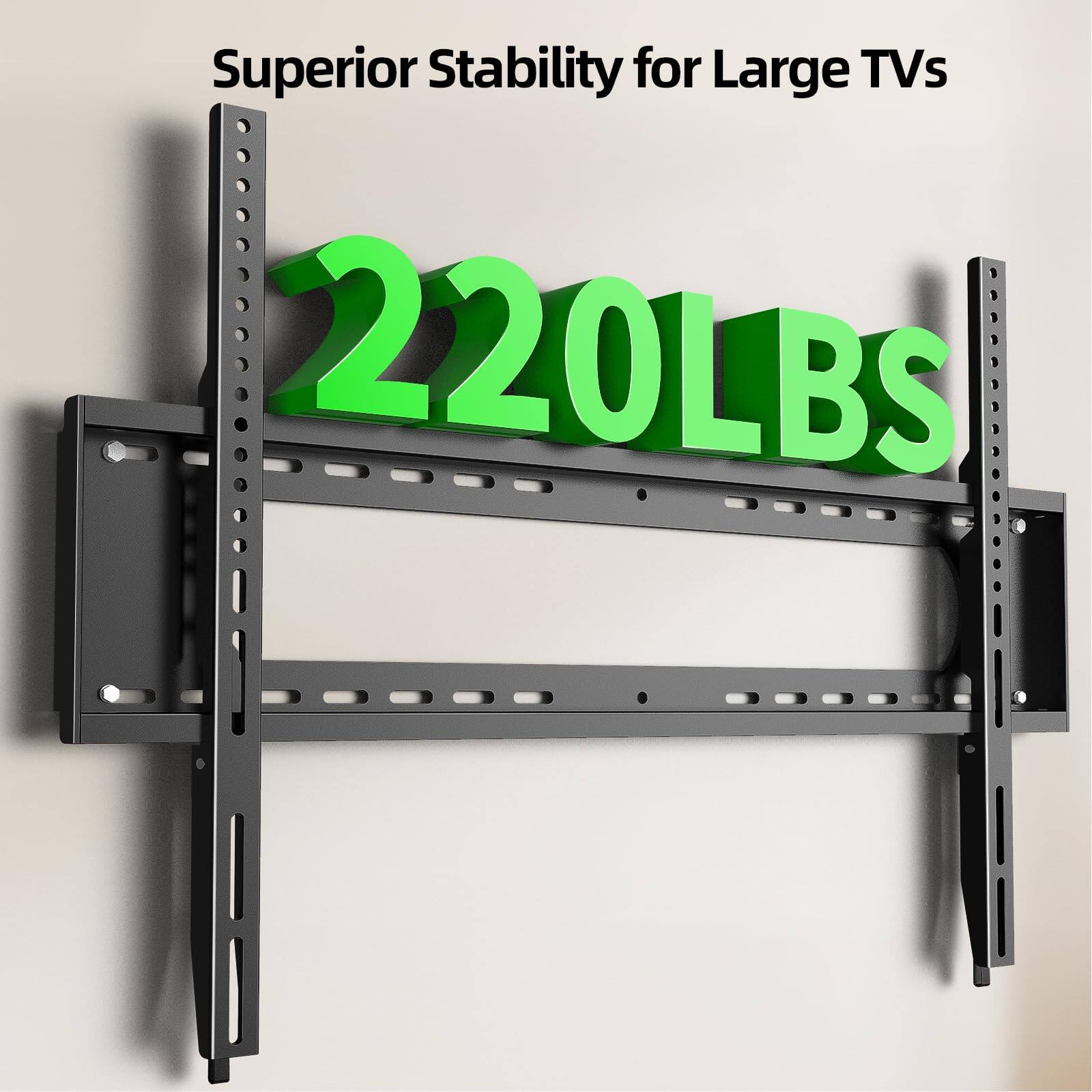 Superior Stability for Large TVs  
220LBS