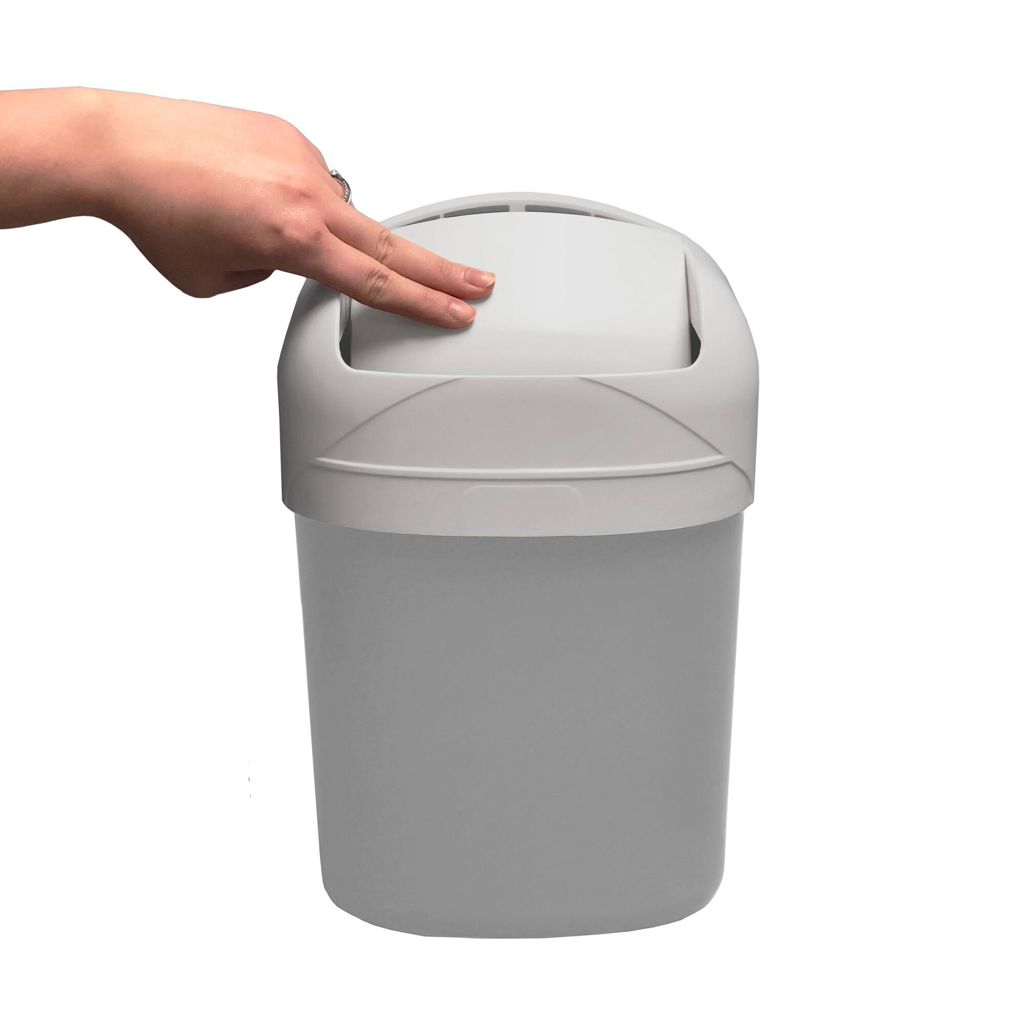 Alt View 4. Camco - Camco Cabinet Mount Trash Can, Compact Waste Basket with Lid, 5 Quarts, Gray - Gray.