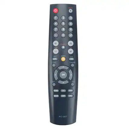 MUTE 1 2 3 4 5 6 7 8 9 0 RETURN D + SOURCE VOL CH CH LIST MENU M CH FAV P-SIZE P-MODE < OK > SLEEP EXIT GUIDE CC MTS SOUND LIGHT INFO RC-057
