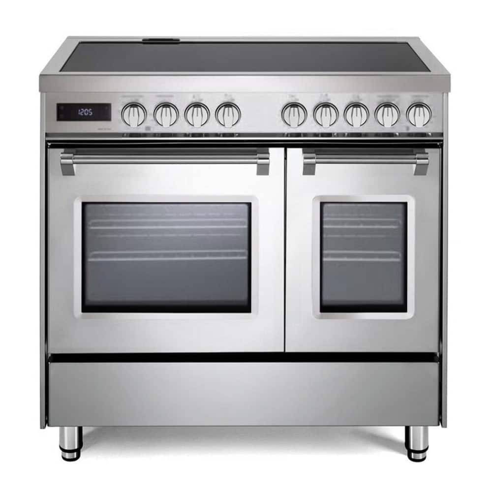 Verona - Ultima 36 inch Electric Range with Double Ovens, 4.1 cu. ft. Total Oven Capacity - Stainless Steel