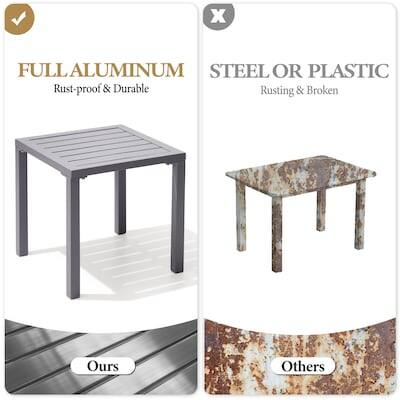FULL ALUMINUM  
Rust-proof & Durable  

STEEL OR PLASTIC  
Rusting & Broken  

Ours  
Others