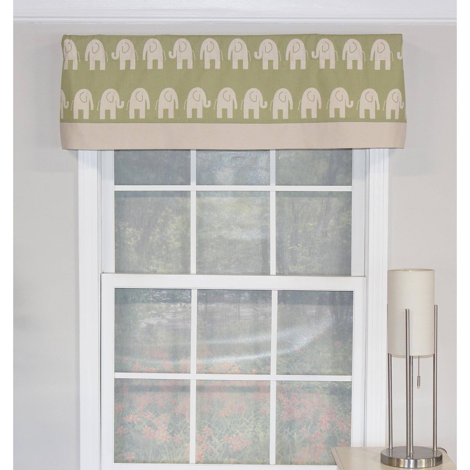 Angle. RLF Home - RLF Home Ele Banded 100% Cotton with Fully Lined 3" Rod Pocket Valnance for Windows 50" x 15" Fern - Fern.