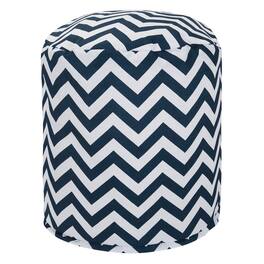 Majestic Home - Pouf Chevron Navy - Blue