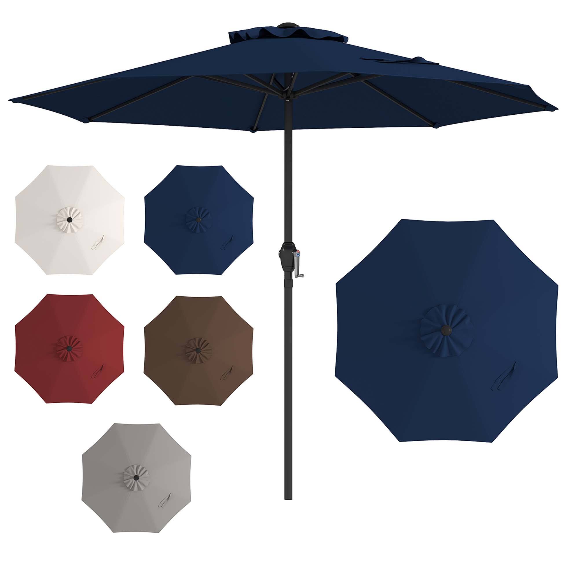 Alt View 9. Gymax - Gymax Outdoor Patio Umbrella Modern Table Umbrella w/8 Heavy Duty Ribs Sun-proof Navy - Navy.