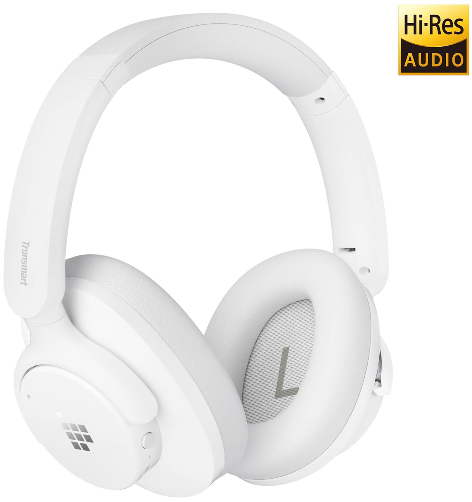 Tronsmart - Q20S Hybrid Active Noise Cancelling Headphones, Comfort Wireless Over-Ear Headsets, 60H Playtime, Hi-Res Audio Deep Bass - White