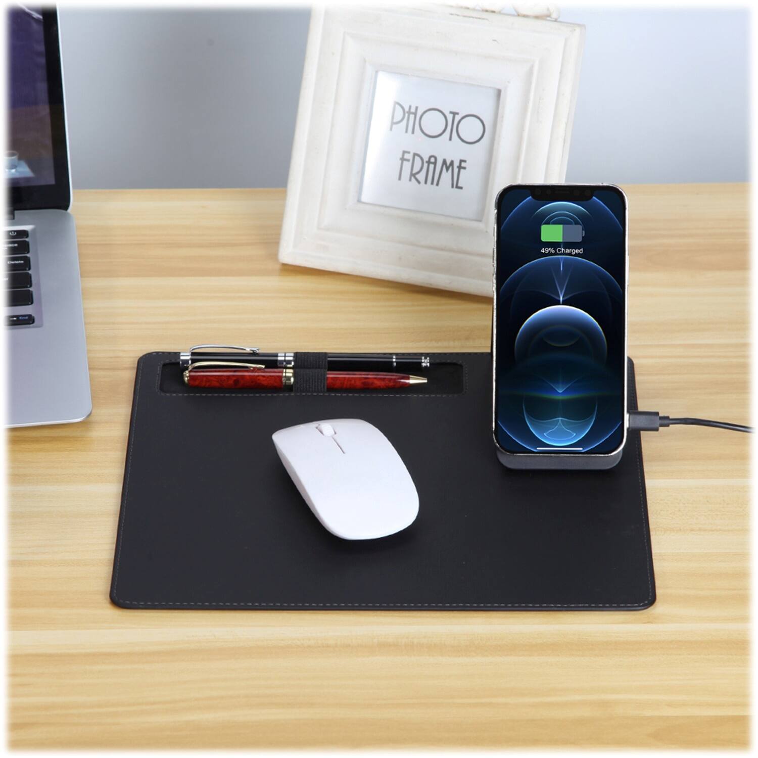 Alt View 14. SaharaCase - Office Mouse Pad with Wireless Charging - Black.