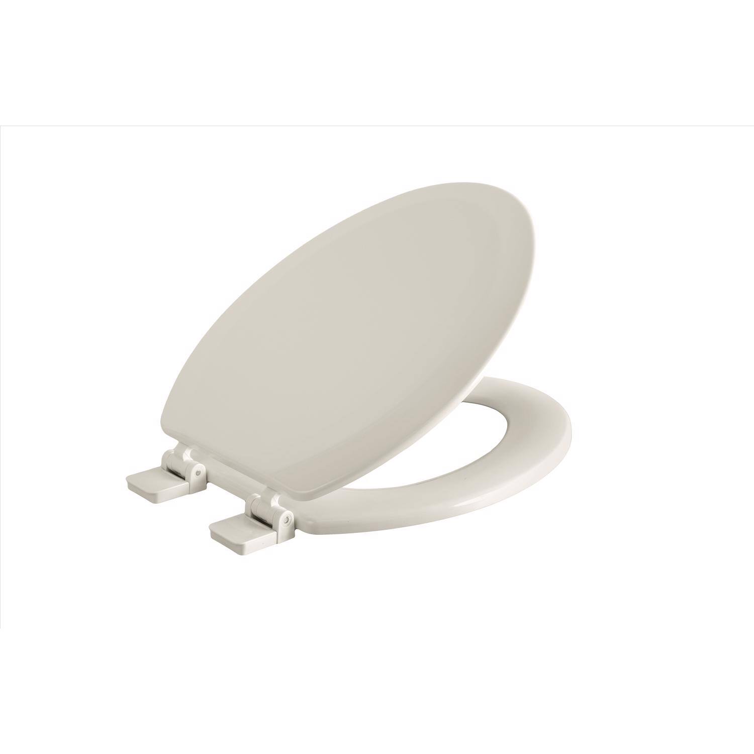 OAKBROOK - Collection Laurel Elongated Bone Wood Toilet Seat - White
