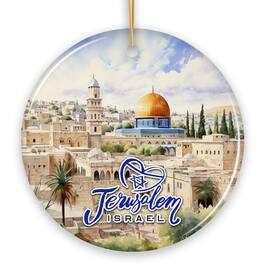 OrnamentallyYou - Jerusalem Israel Classic Artwork Ornament Jewish Souvenir and Gift - Multi-colored