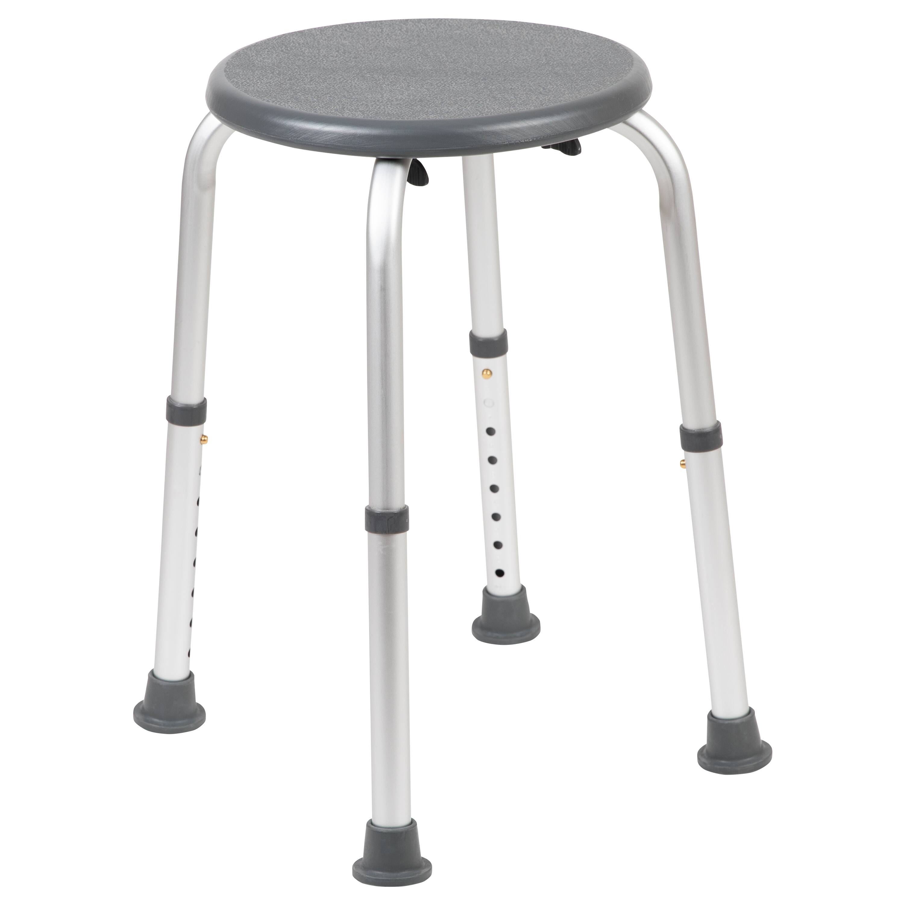 Alt View 9. Emma + Oliver - Tool-Free 300 Lb. Capacity, Adjustable Bath & Shower Stool - Gray.