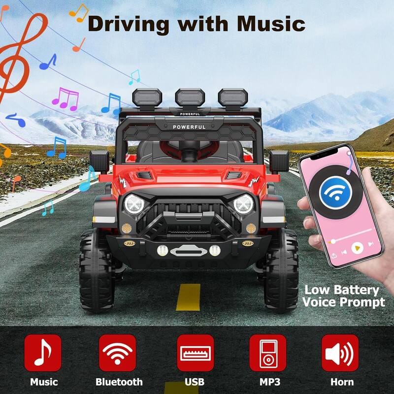 Driving with Music

- Powerful
- Low Battery Voice Prompt

Features:
- Music
- Bluetooth
- USB
- MP3
- Horn