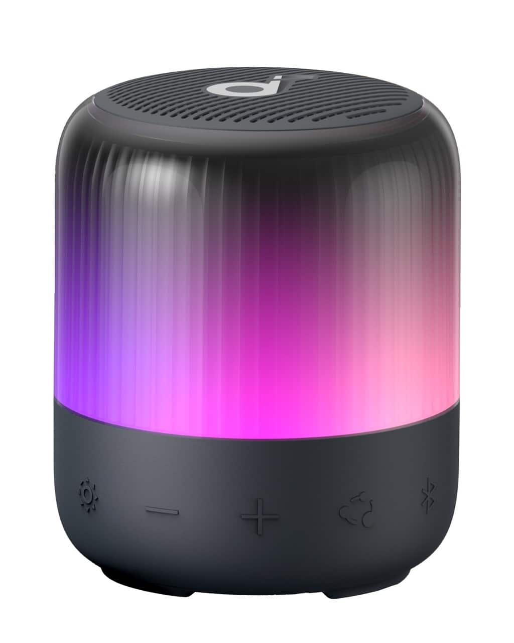 Soundcore - by Anker Glow Mini IP67 Waterproof Dustproof Portable Bluetooth Speaker with 360-Degree Sound and Custom Light Show - Black - Front_Zoom