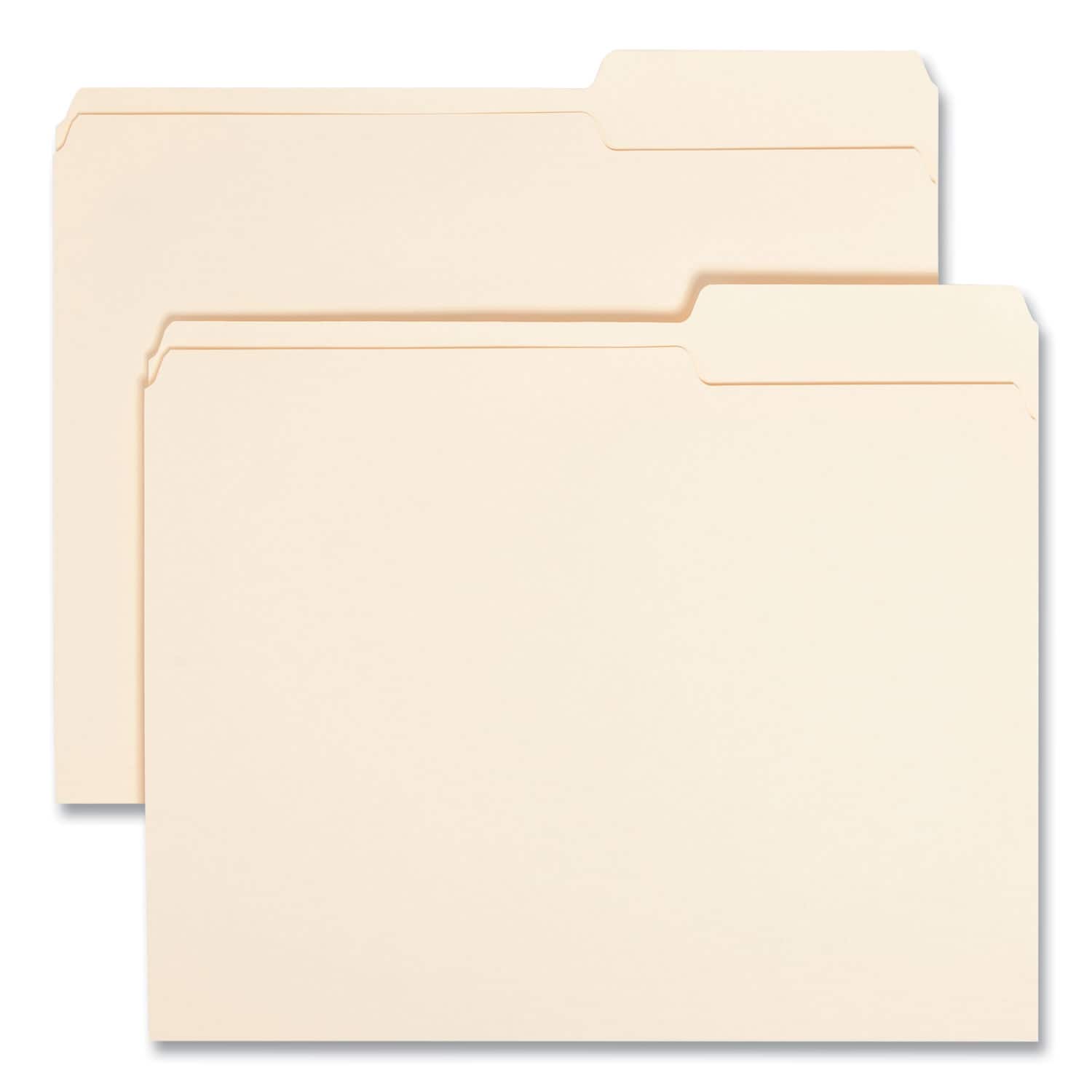 Smead Manufacturing - Manila Guide Height Systems File Folders, 2/5-Cut Tabs: Right of Center, Letter Size, 0.75" Expansion, Manila, 100/Box
